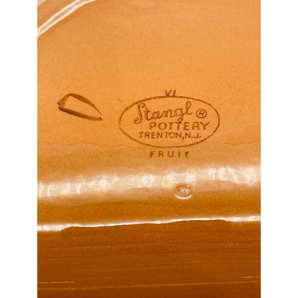 Stangl Pottery Vintage Ceramic Clay Oval Divided Vegetable Dish Fruit Pattern - Picture 6 of 7